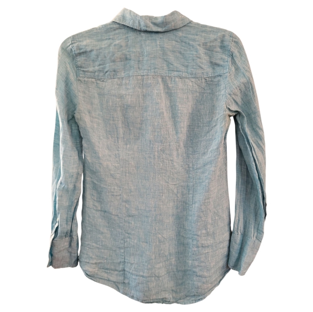 J. Crew Women's Light Teal Long Sleeved 'The Perfect Shirt' - Size XS - Picture 2 of 4